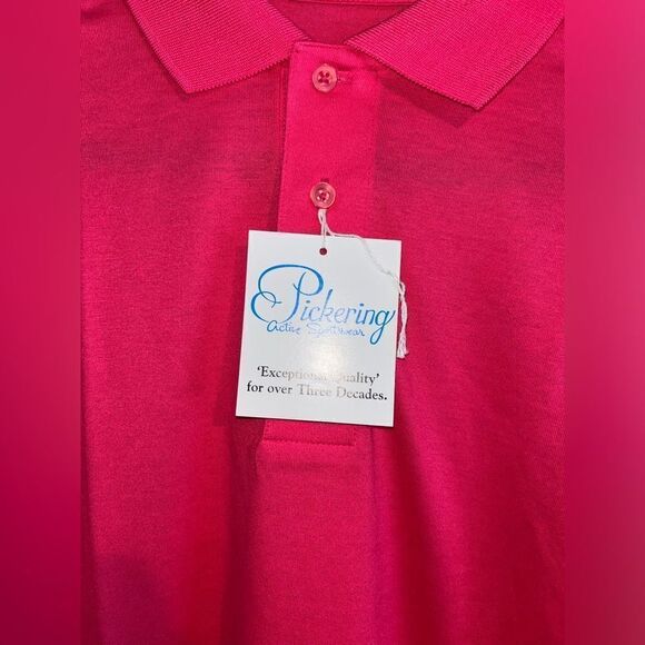 Vintage Pickering Men's PINK Polo Golf Shirt Size L Large NEW NWT Lisle Cotton - Picture 7 of 8